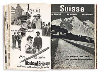 HERBERT MATTER (1907-1984).  [DIE SCHWEIZ.] Bound volume & 2 brochures. 1930s. Volume is 13½x10 inches, 34¼x25½ cm. Brochures are 7x4¾